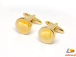 złote Spinki do mankietów z Bursztynem  bursztyn spinki oz.2