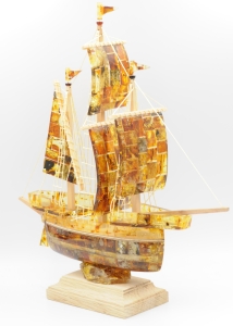 Żaglowiec z Bursztynu Statek Bursztyn | 16016 | +Certyfikat producent Wyroby Bursztyn prezenty upominki (1)